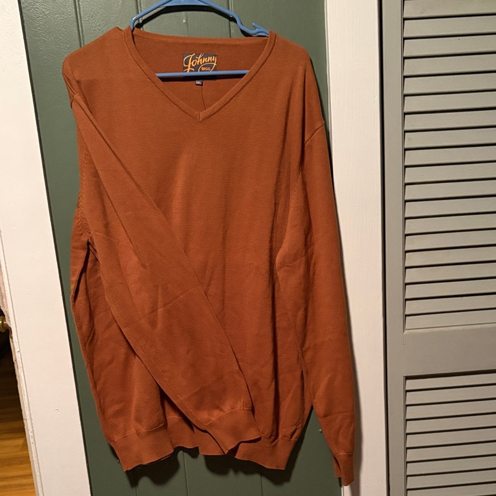 Johnny Men's V-Neck Sweater in mustard 3x